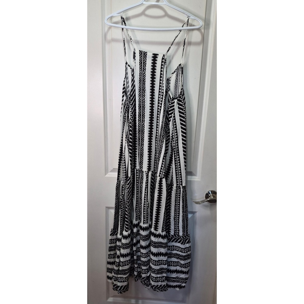CUPSHE Black White Geometric Print Tiered Maxi Dress XL CAA05A5B097CA - Picture 2 of 6